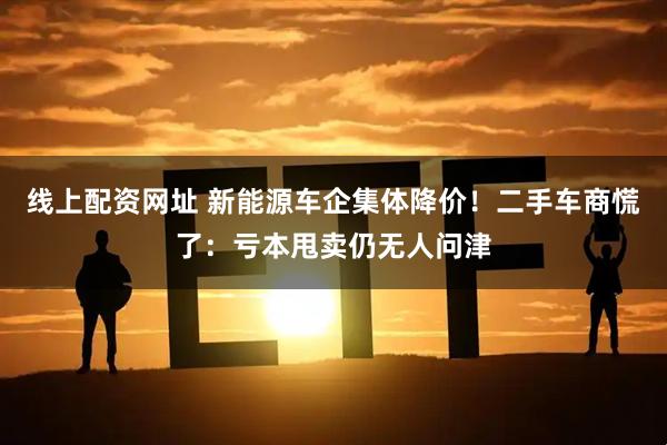线上配资网址 新能源车企集体降价！二手车商慌了：亏本甩卖仍无人问津